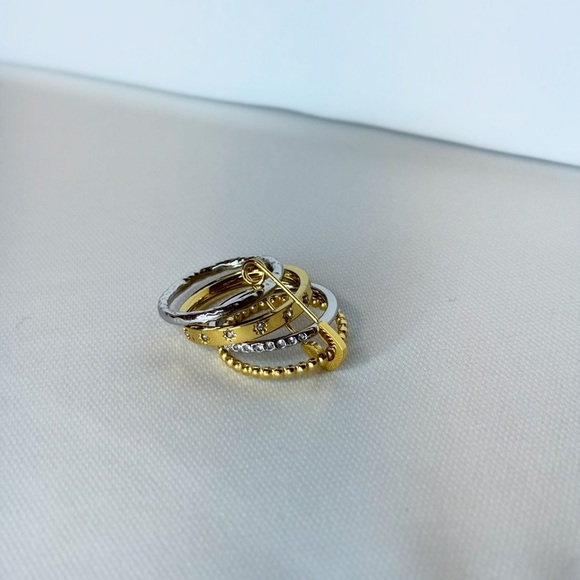Trending Gold and Silver Women's Stackable Ring - Picture 1 of 3
